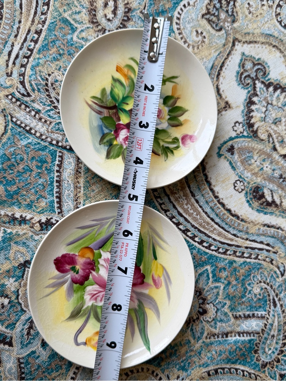 Ucagco Japan Hand Painted Floral Dessert Plates Set 2 Vintage Porcelain - Picture 6 of 7